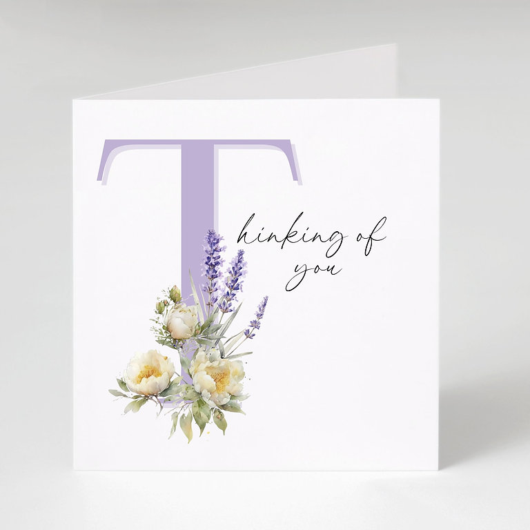 Lavender & Peony Thinking of You Card & Envelope