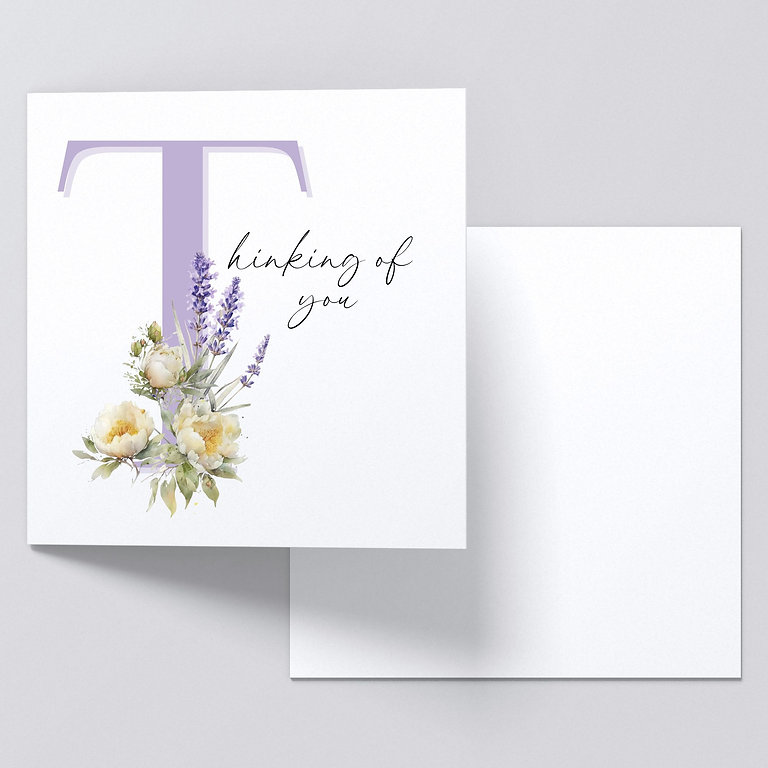 Lavender & Peony Thinking of You Card & Envelope