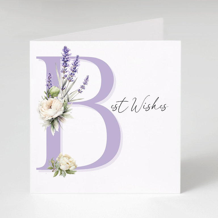 Lavender & Peony Best Wishes Card & Envelope