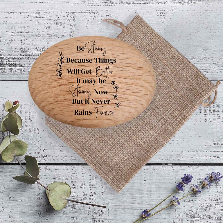 'It Never Rains Forever' Positivity Pebble Gift