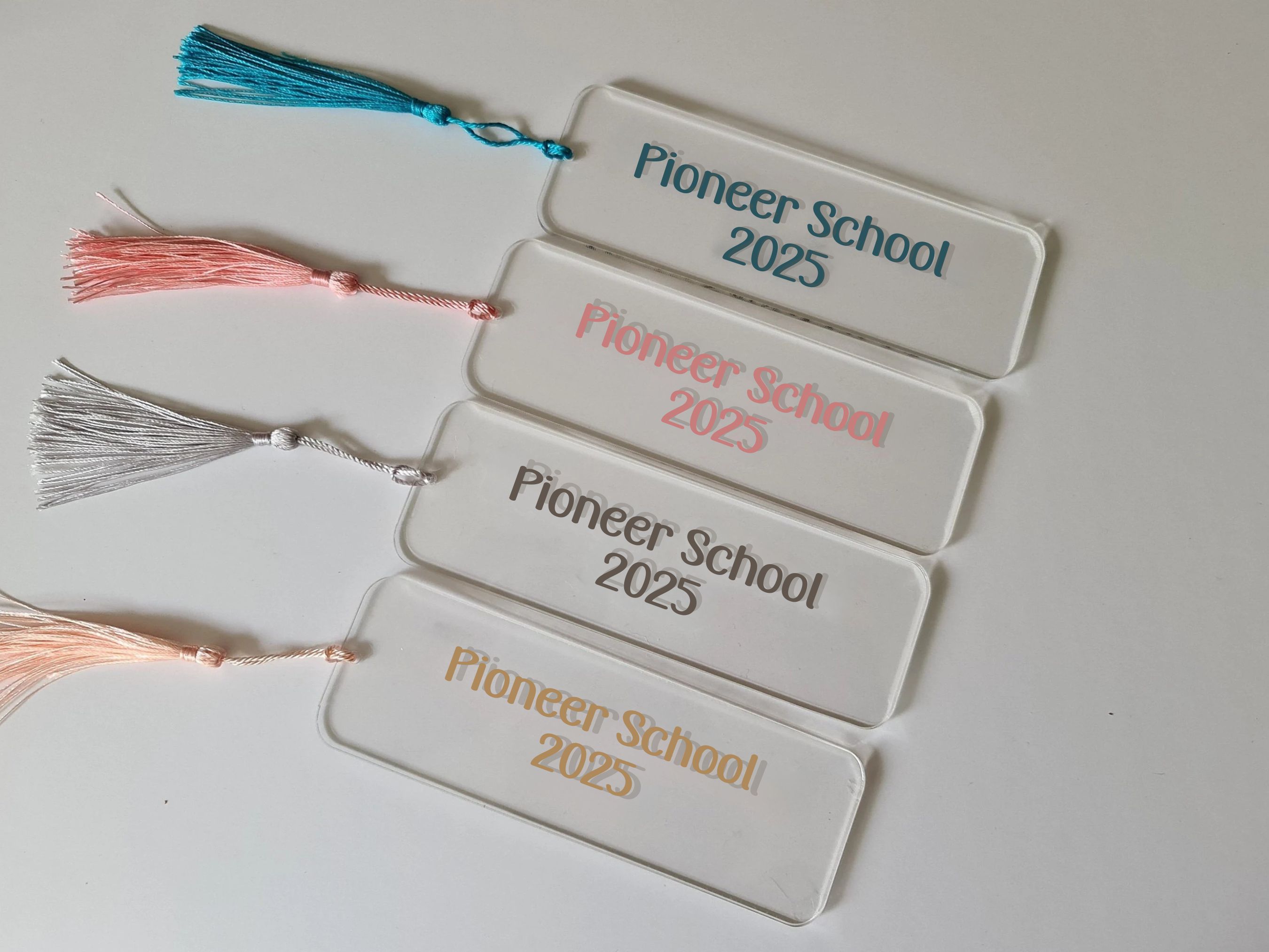 Personalised Acrylic Bookmark with Vinyl Text and Rounded Edges