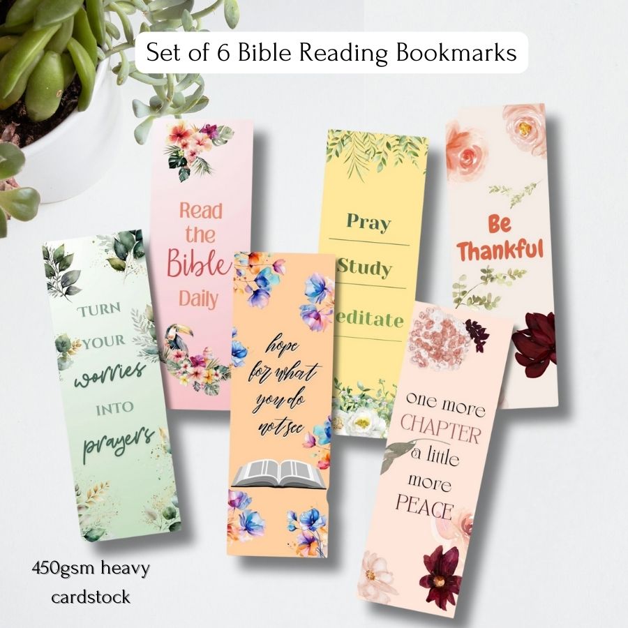 6 pack of Bible Themed Bookmarks 