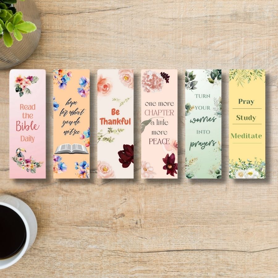 6 pack of Bible Themed Bookmarks 