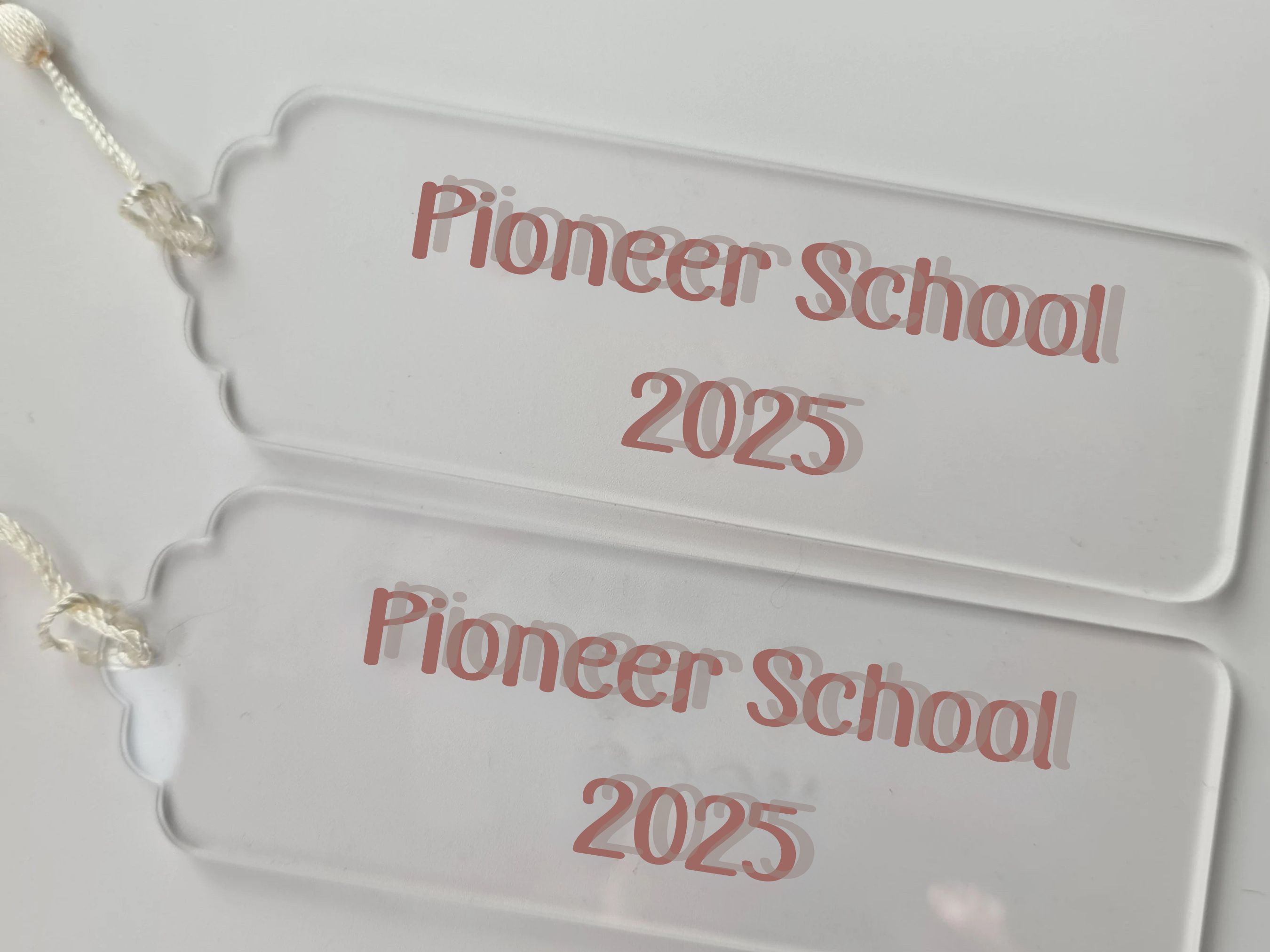 Personalised Acrylic Bookmark with Vinyl Text and Scalloped Edges