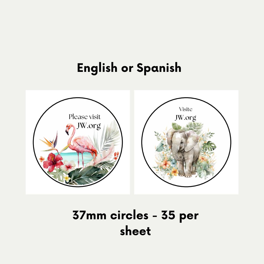 Please Visit JW.org stickers - Tropical Design