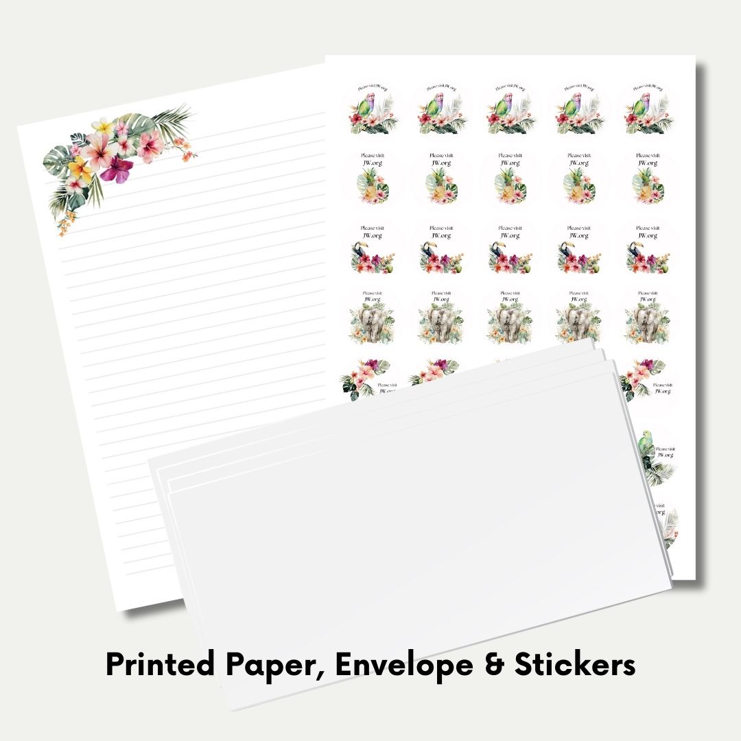 Tropical Letter Writing Set - Paper, Envelopes & Stickers