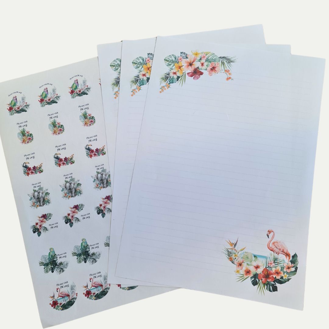 Tropical Letter Writing Set - Paper, Envelopes & Stickers