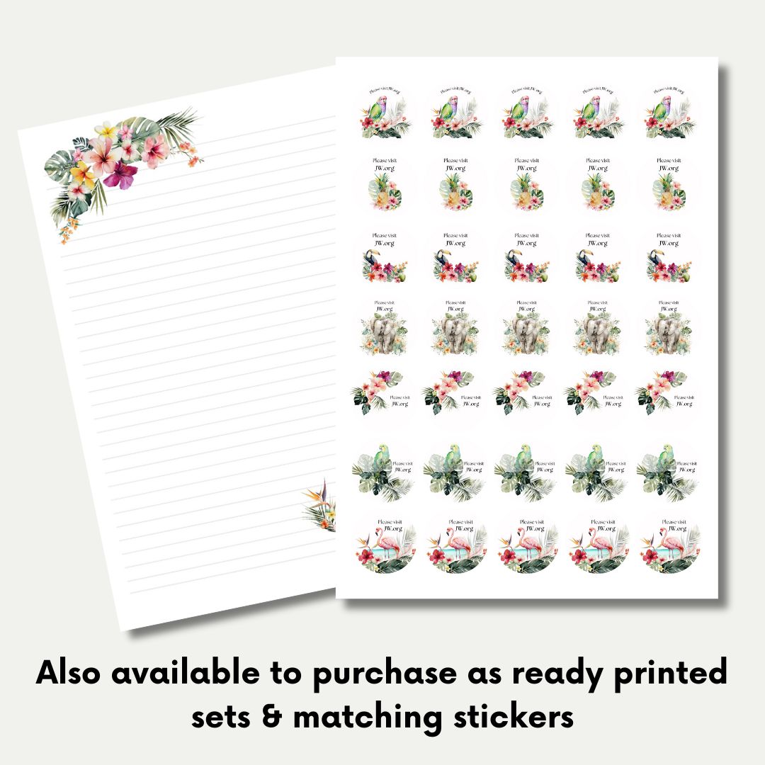 Tropical Letter Writing Set - Paper, Envelopes & Stickers