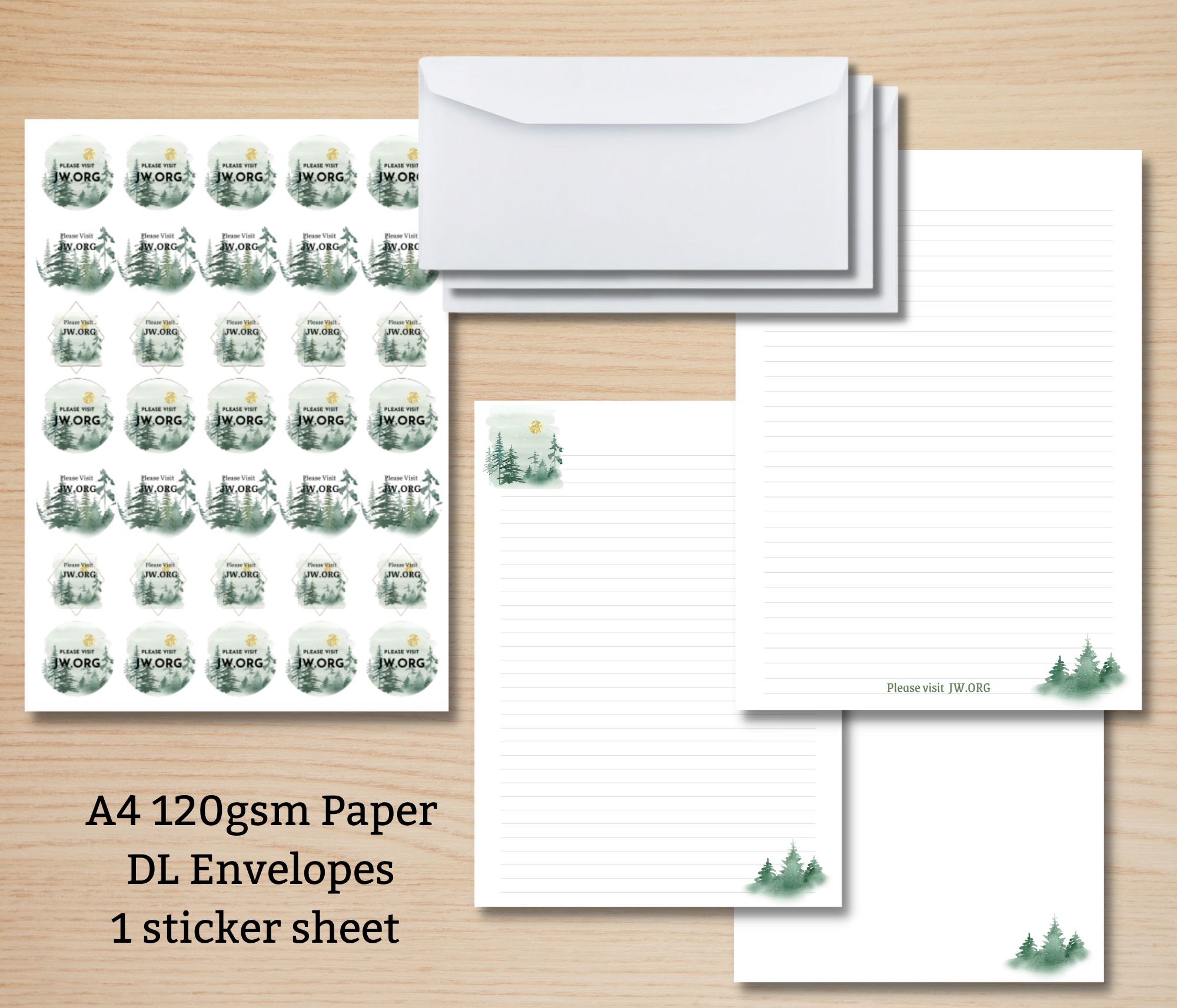 Letter Writing Set - Paper, Envelopes & Stickers Choice