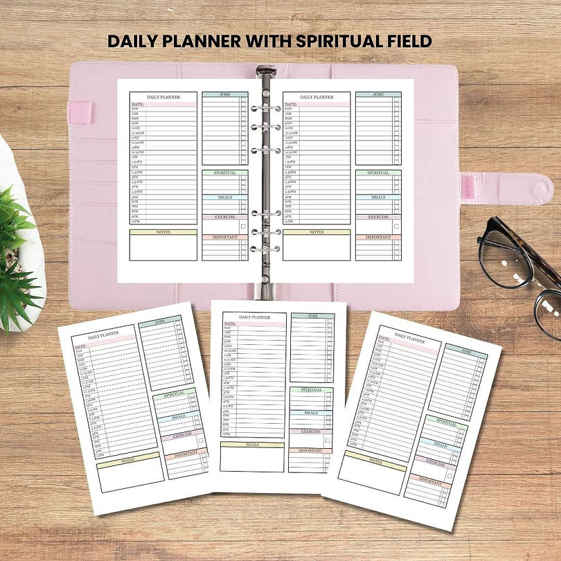 A5 Daily Planner Page Inserts (Spiritual Field) - Pastel