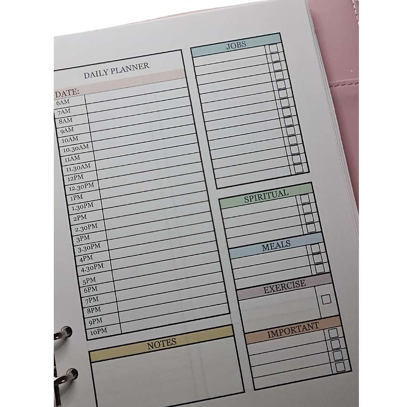 A5 Daily Planner Page Inserts (Spiritual Field) - Pastel