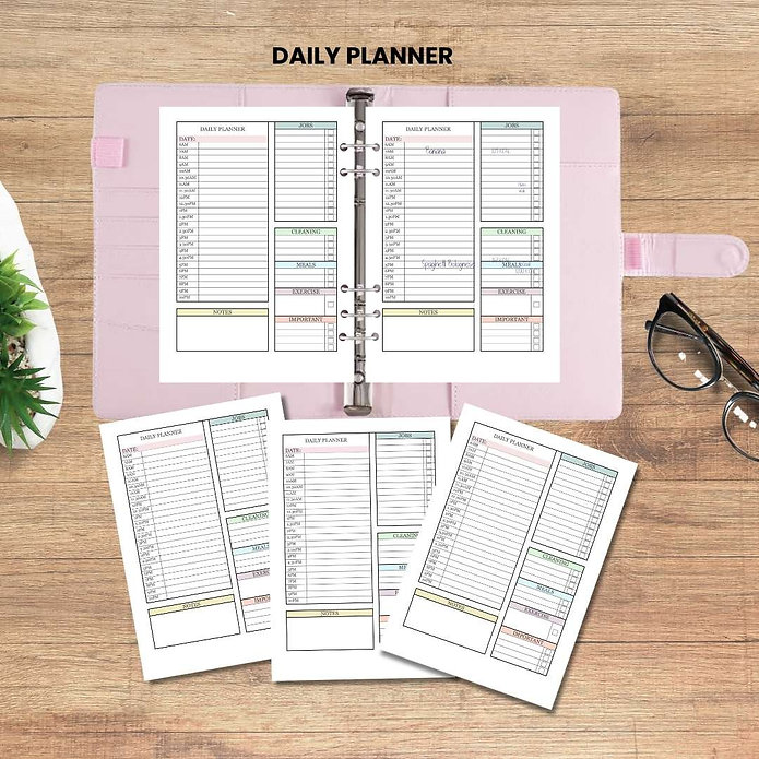 A5 Daily Planner Page Inserts (Cleaning Field) - Pastel
