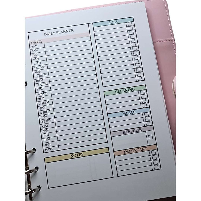 A5 Daily Planner Page Inserts (Cleaning Field) - Pastel