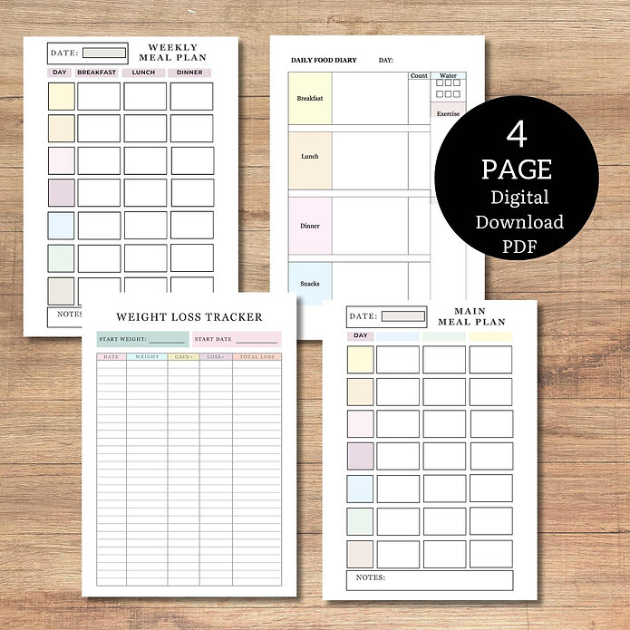 Printable Weight Loss Planner Pages A5
