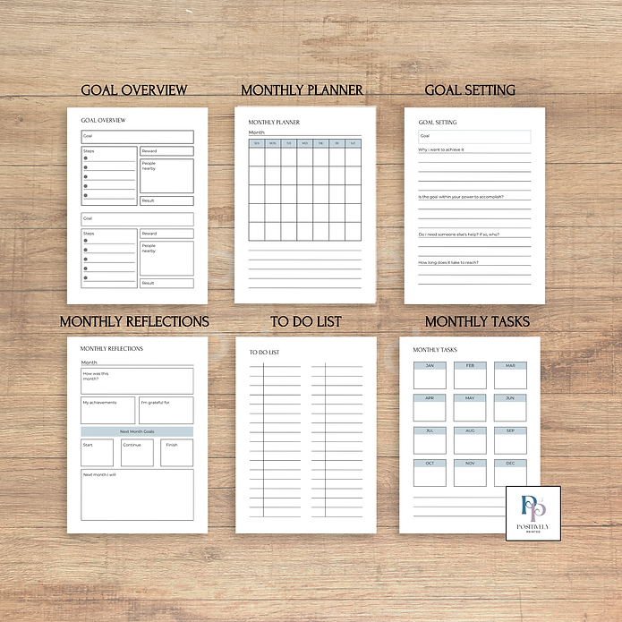 Goal Setting Printable Planner Pages A5 