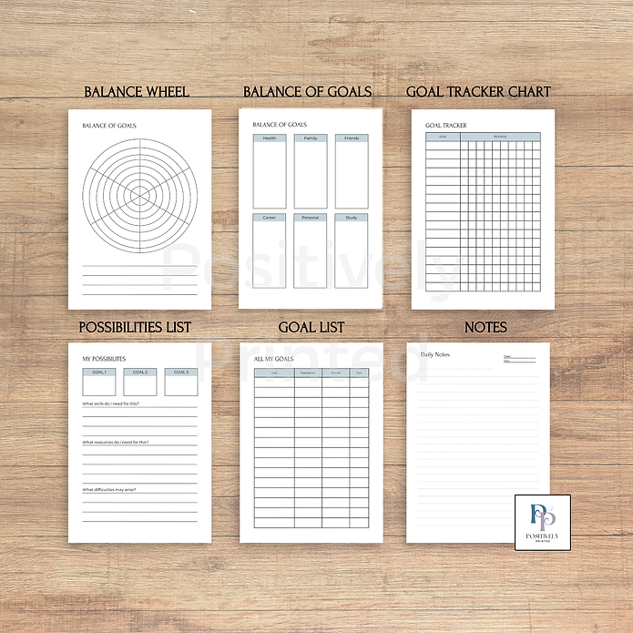 Goal Setting Printable Planner Pages A5 