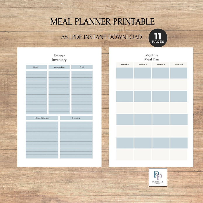 Meal Planner Printable Planner Pages A5 