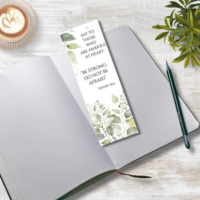 Printable Bible Verse Greenery Bookmarks Set of 5