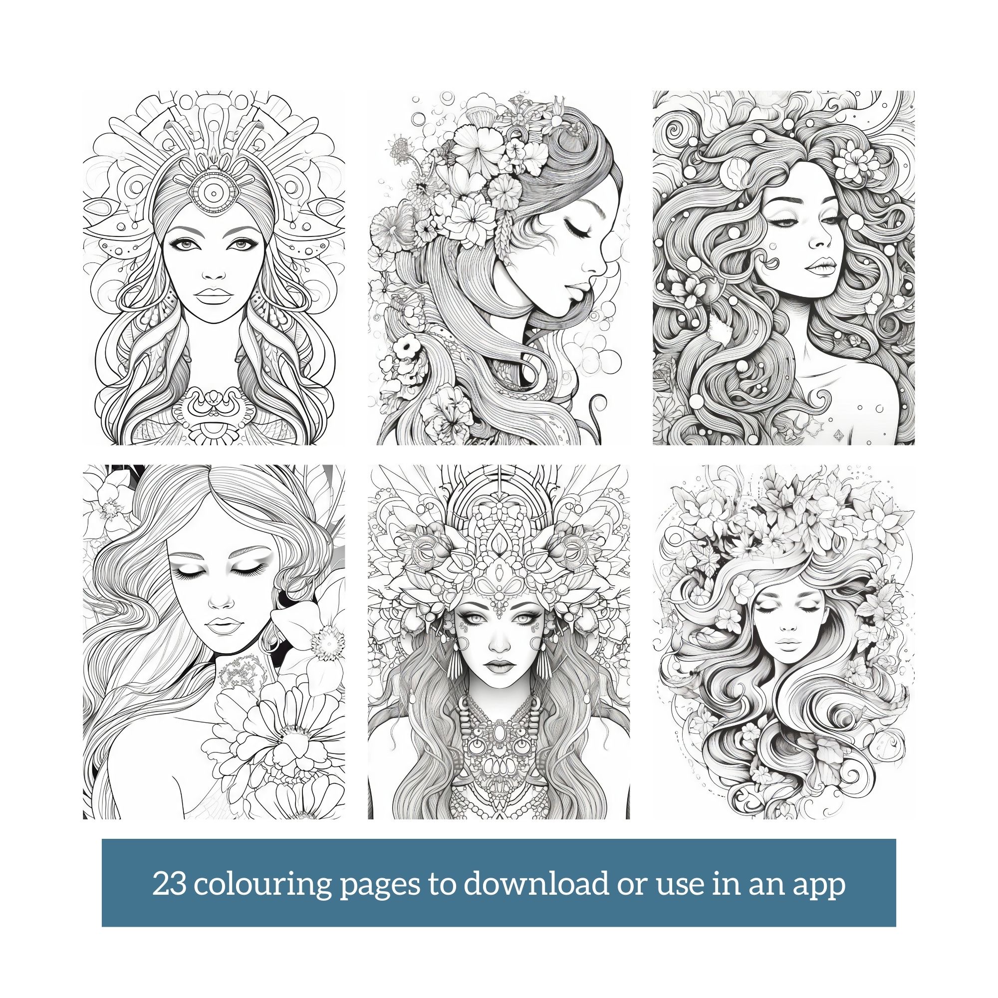 La Femme Colouring Pages Featuring beautiful women