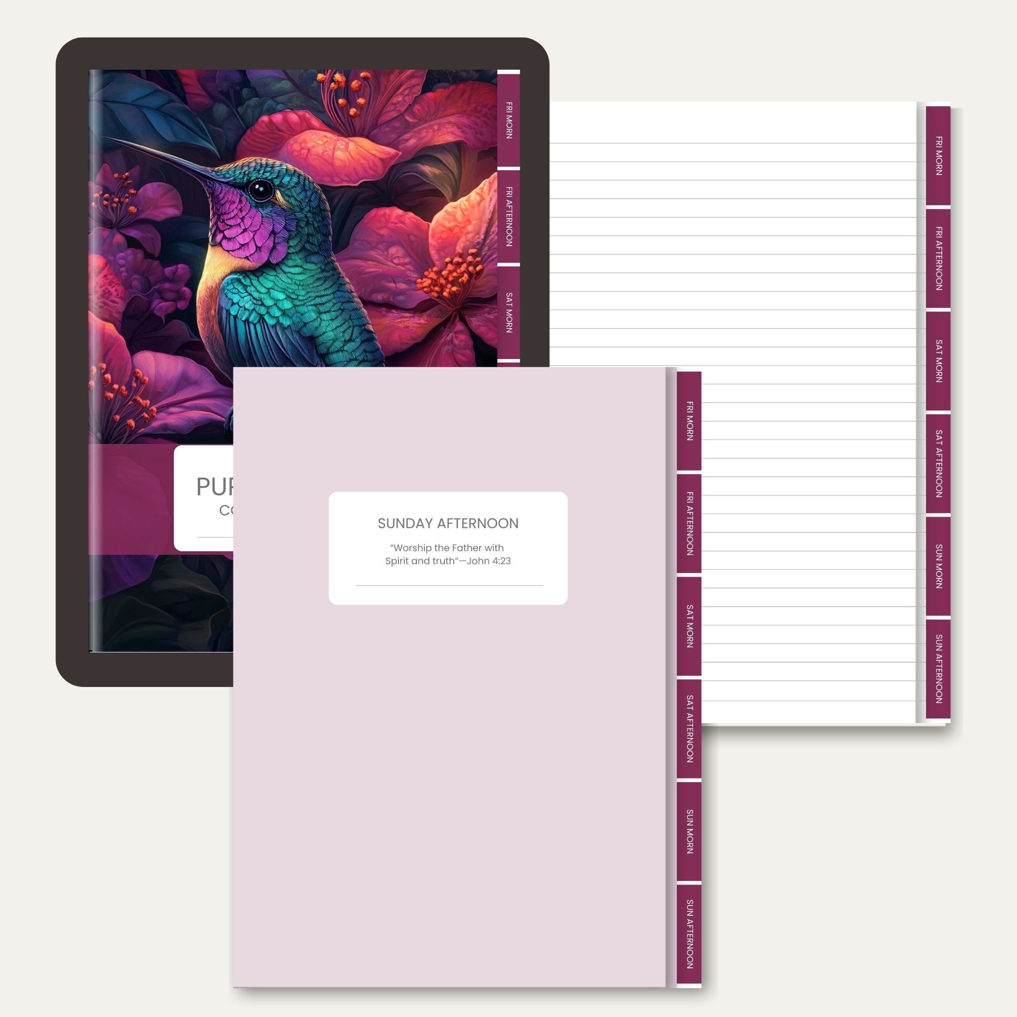 Digital Notebook for Pure Worship Convention 2025 Kingfisher Design With Stickers