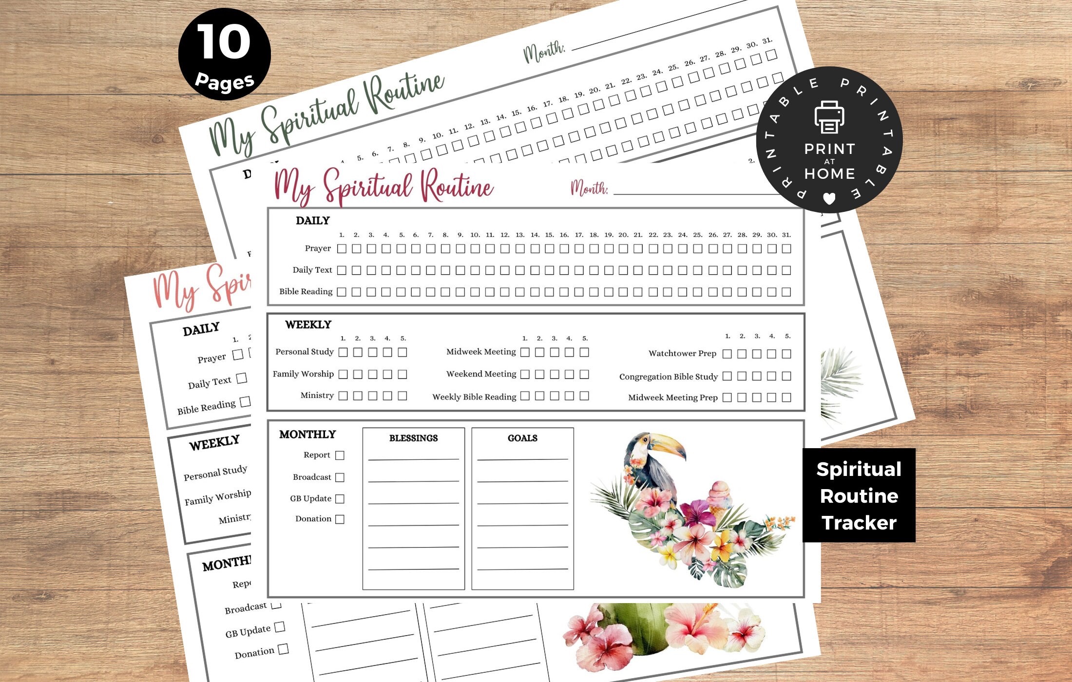 JW Spiritual Routine Tracker Printable Download