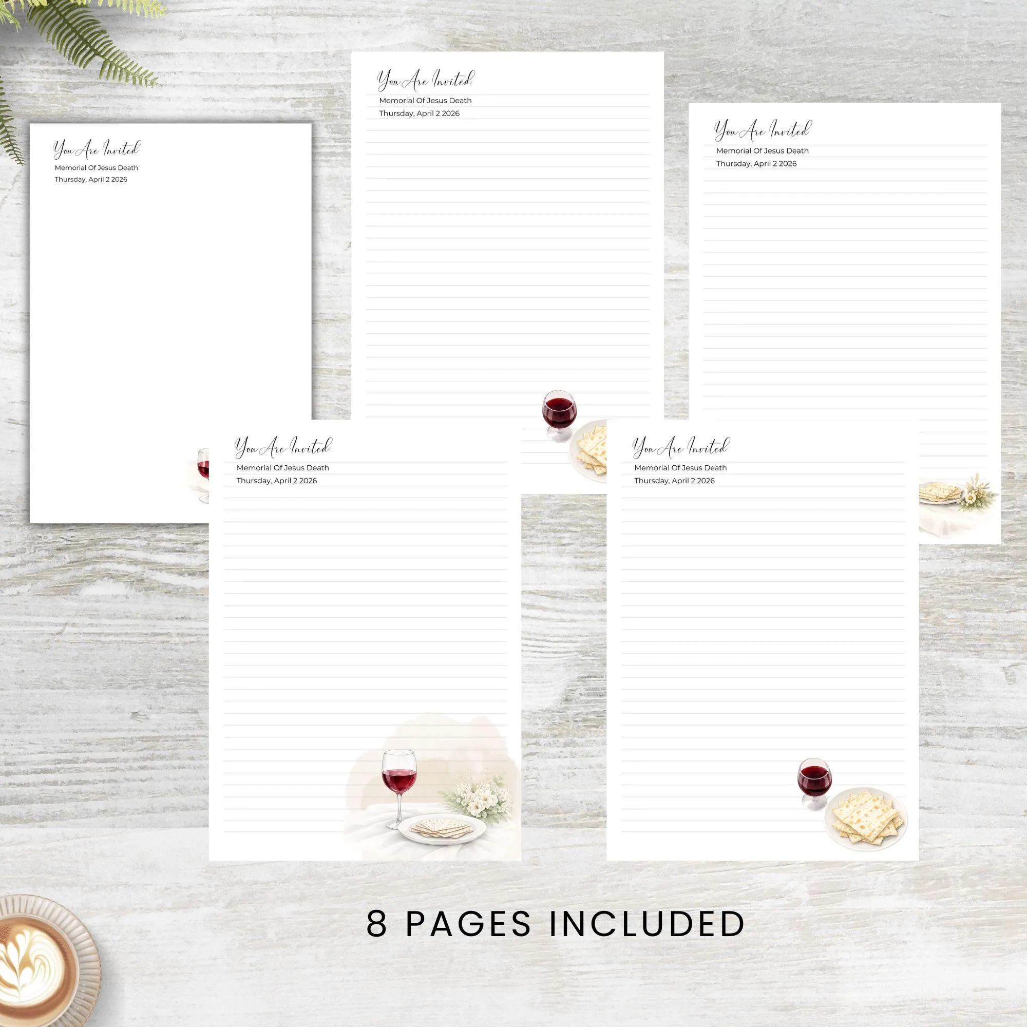 Emblem Memorial Invite Letter Writing Paper Download