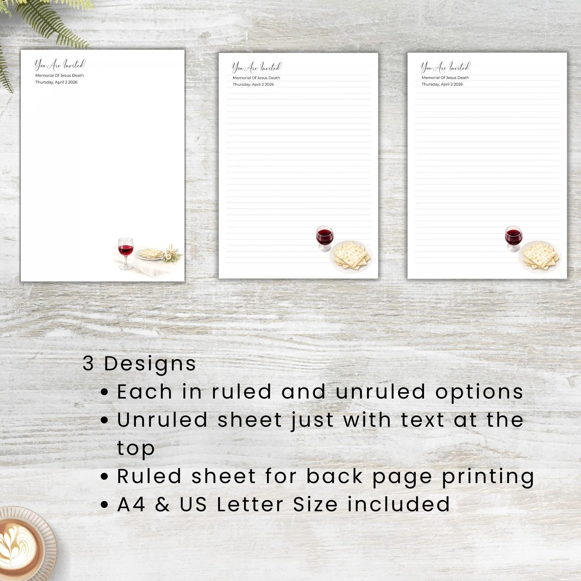 Emblem Memorial Invite Letter Writing Paper Download