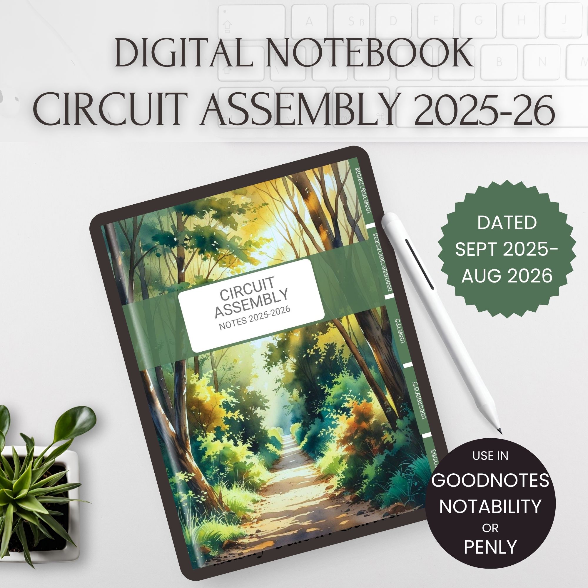 JW Circuit Assembly 2025-2026 Digital Notebook Forest Cover