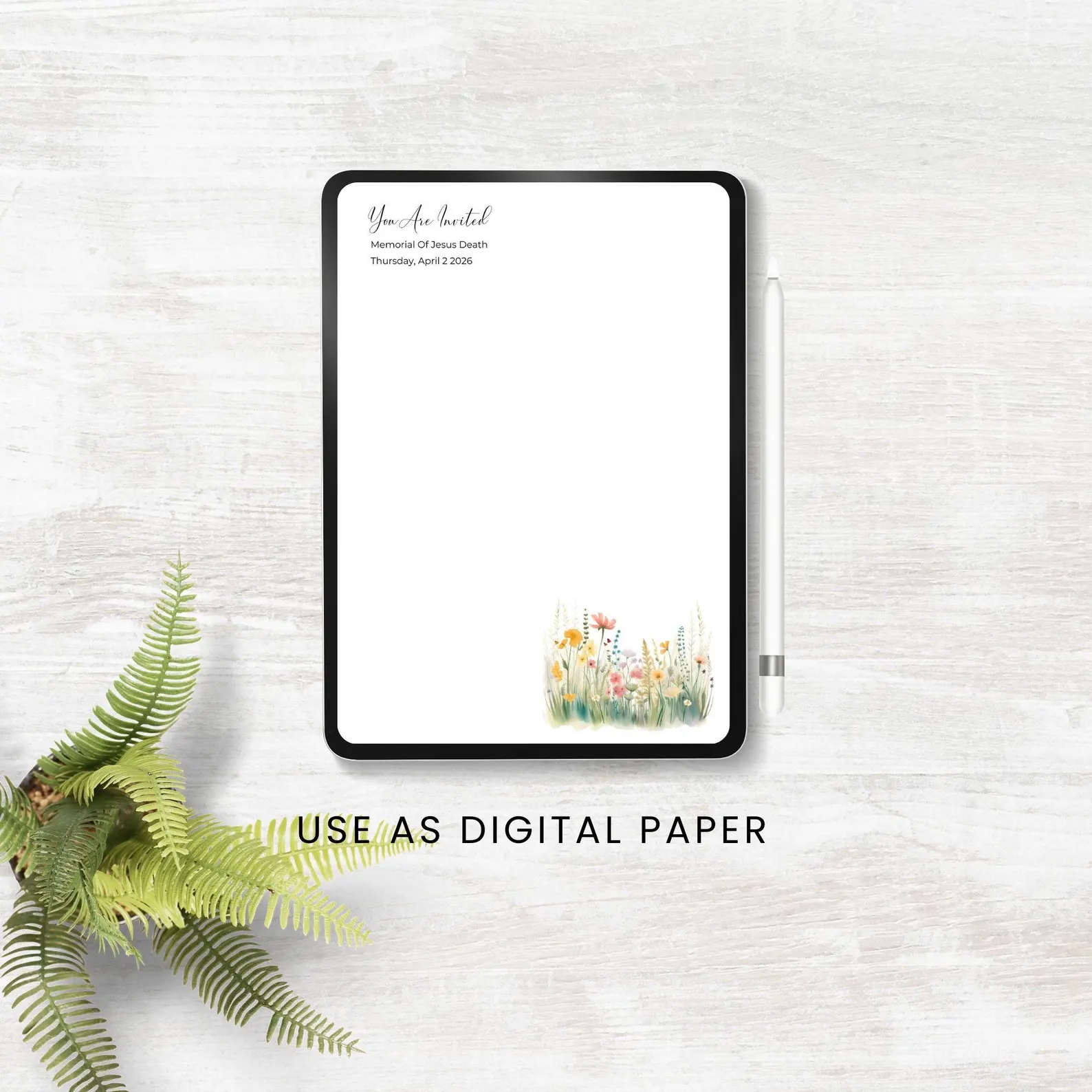 Floral Memorial Invite Letter Writing Paper Download