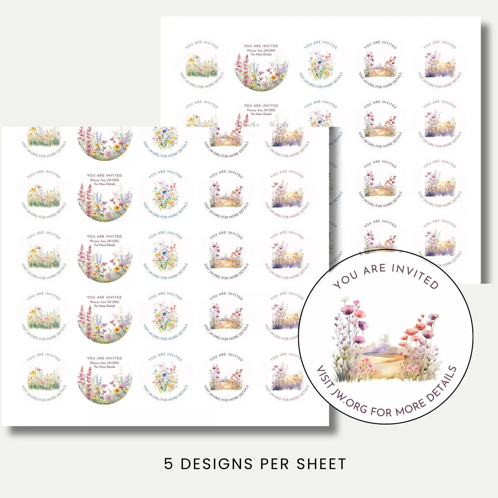 Memorial 2026 Stickers for Letter Writing - Floral