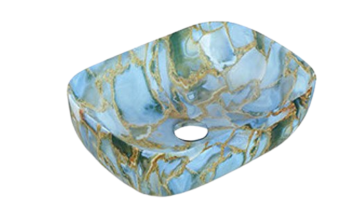 Marble-patterned Vessel Sink
