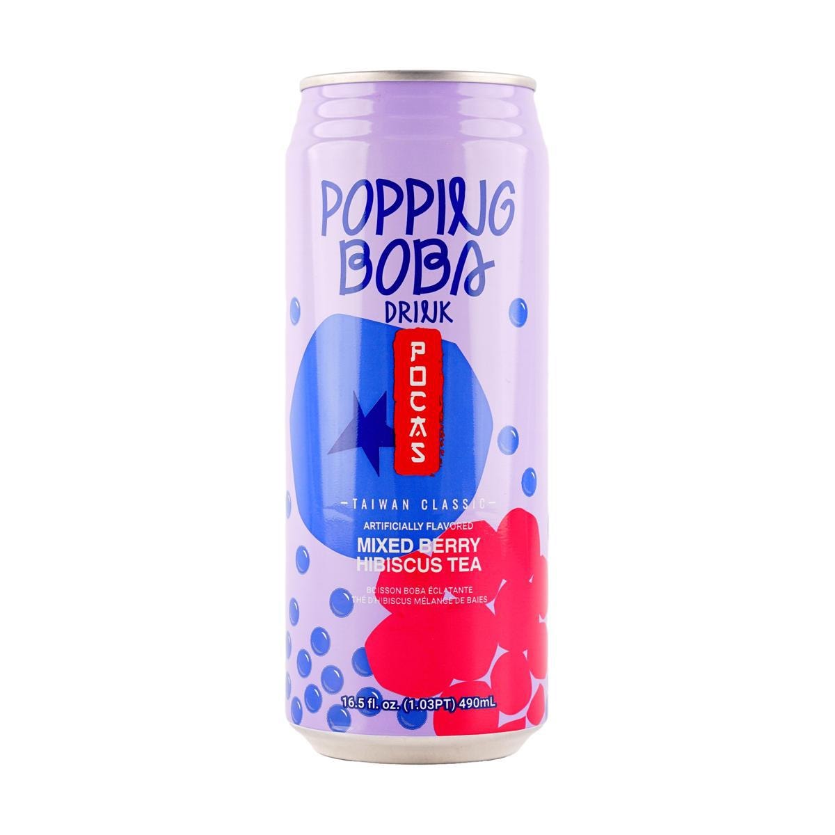 Pocas Mixed Berry Hibiscus Tea – Fruity Tea with Popping Boba Drink