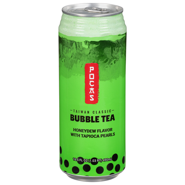 Honeydew Bubble Tea with Popping Boba Drink (Taiwan)