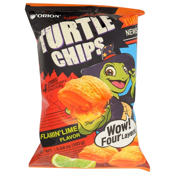 Turtle Chips Flamin' Lime Snack 5.64 oz (Korea)
