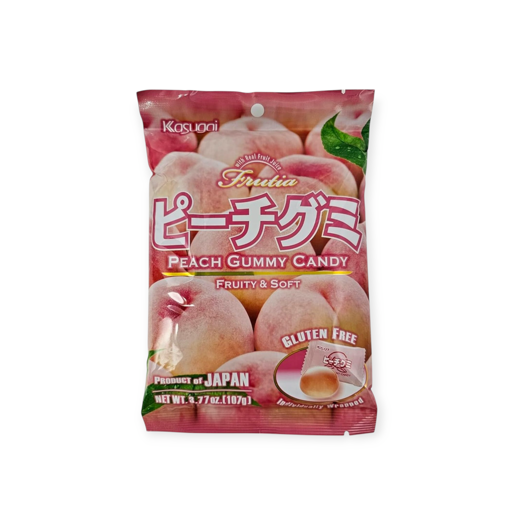Kasugai Frutia Peach Gummy Soft Peach Candy (Japan)