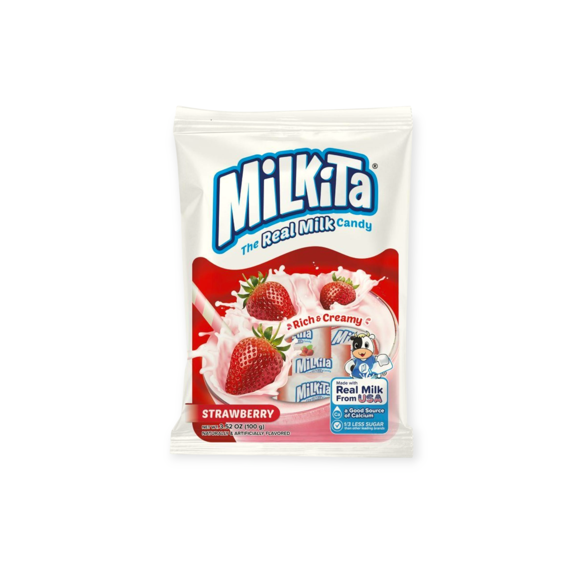 Milkita Strawberry Real Milk Candy Gluten Free Halal (Indonesia)
