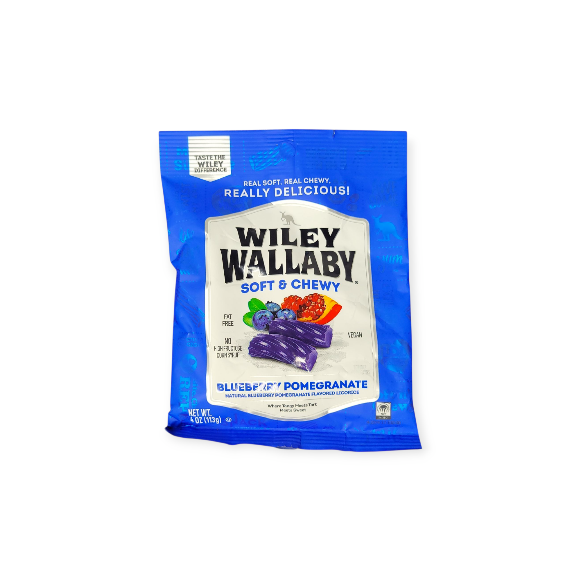 Wiley Wallaby Soft & Chewy Blueberry Pomegranate Vegan Licorice Candy (USA)