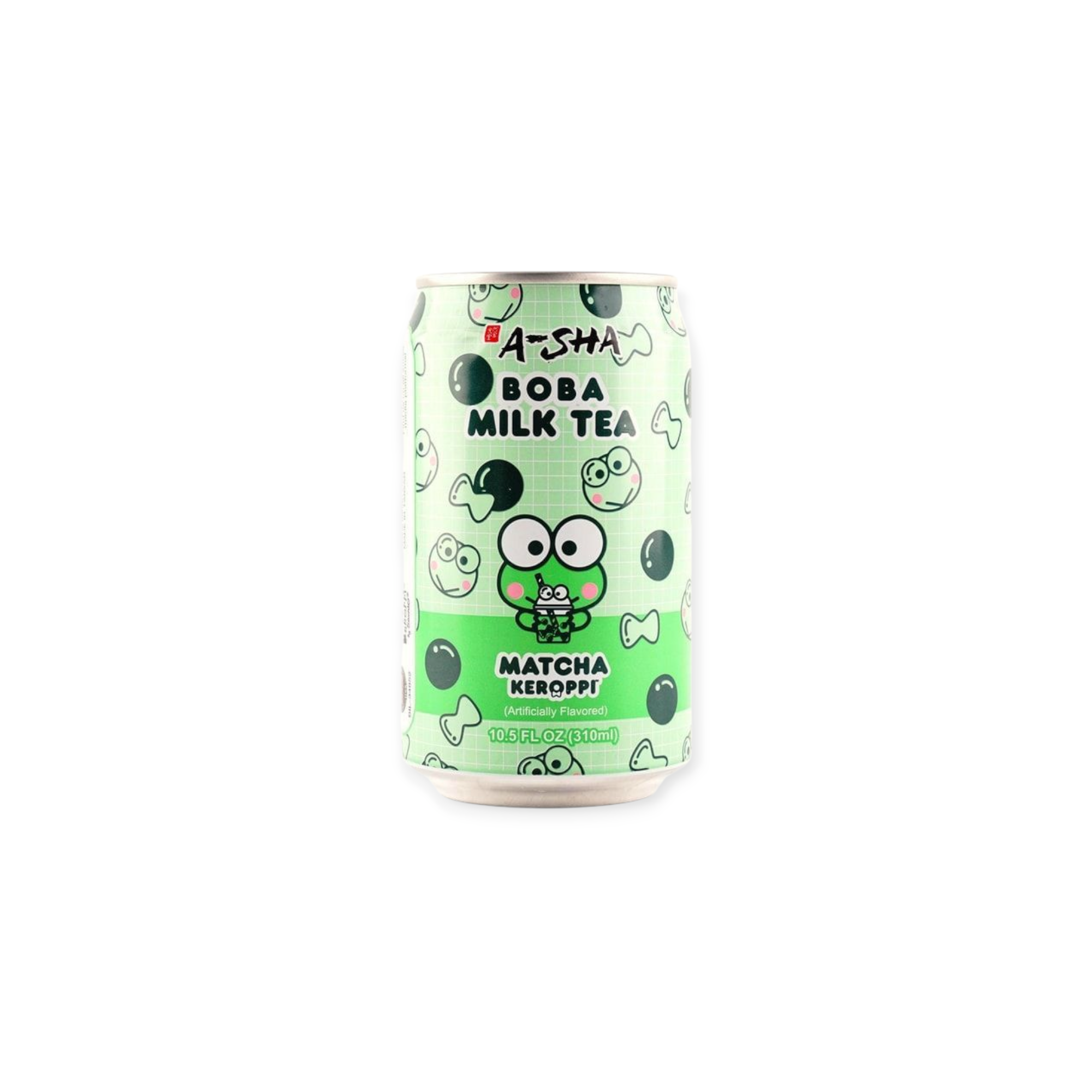 A-Sha Keroppi Matcha Boba Milk Tea Drink (Taiwan)