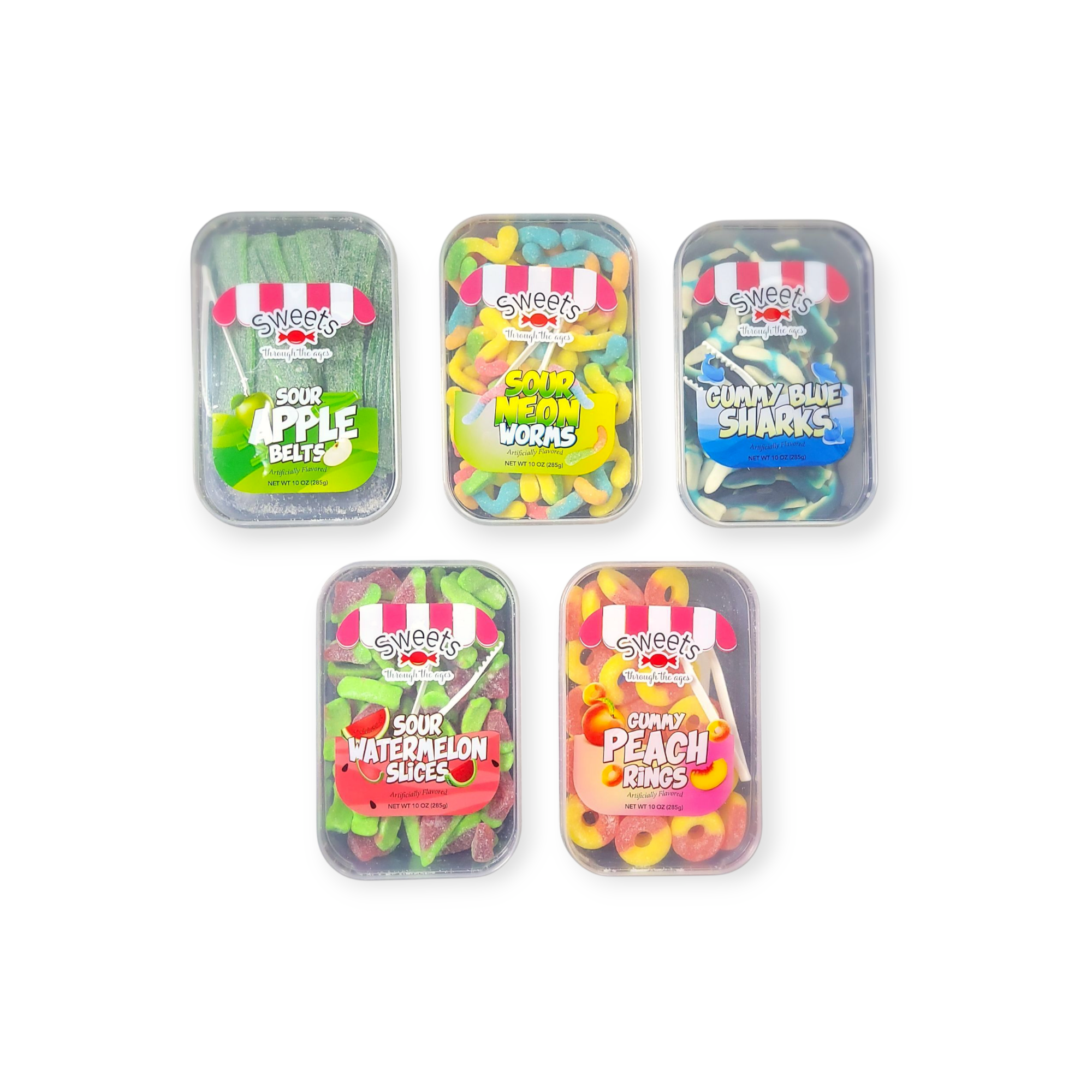 Sweets Assorted Gummy Worms Belts Rings Slices Candy 10 oz (Turkey)