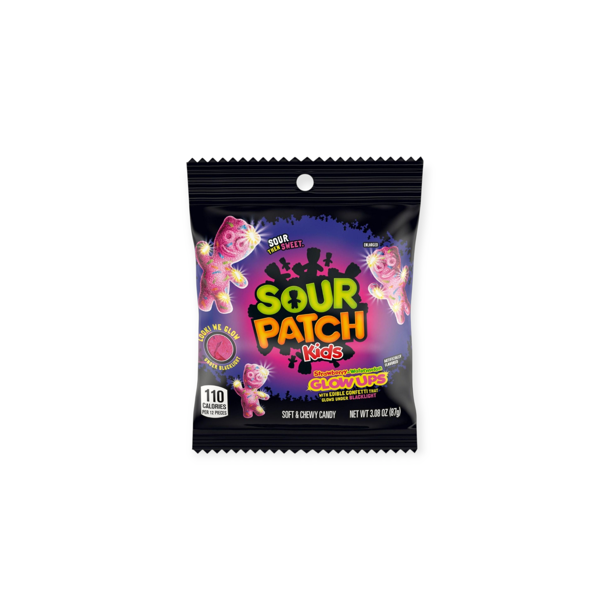 Sour Patch Kids Confetti Glow Ups Strawberry Watermelon Gummies (Mexico)