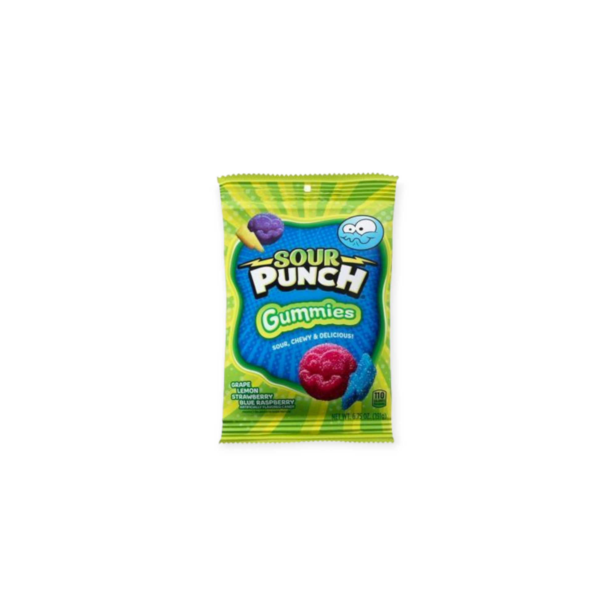 Sour Punch Gummies – Grape, Lemon, Strawberry & Blue Raspberry Fruity Flavors Candy (USA)