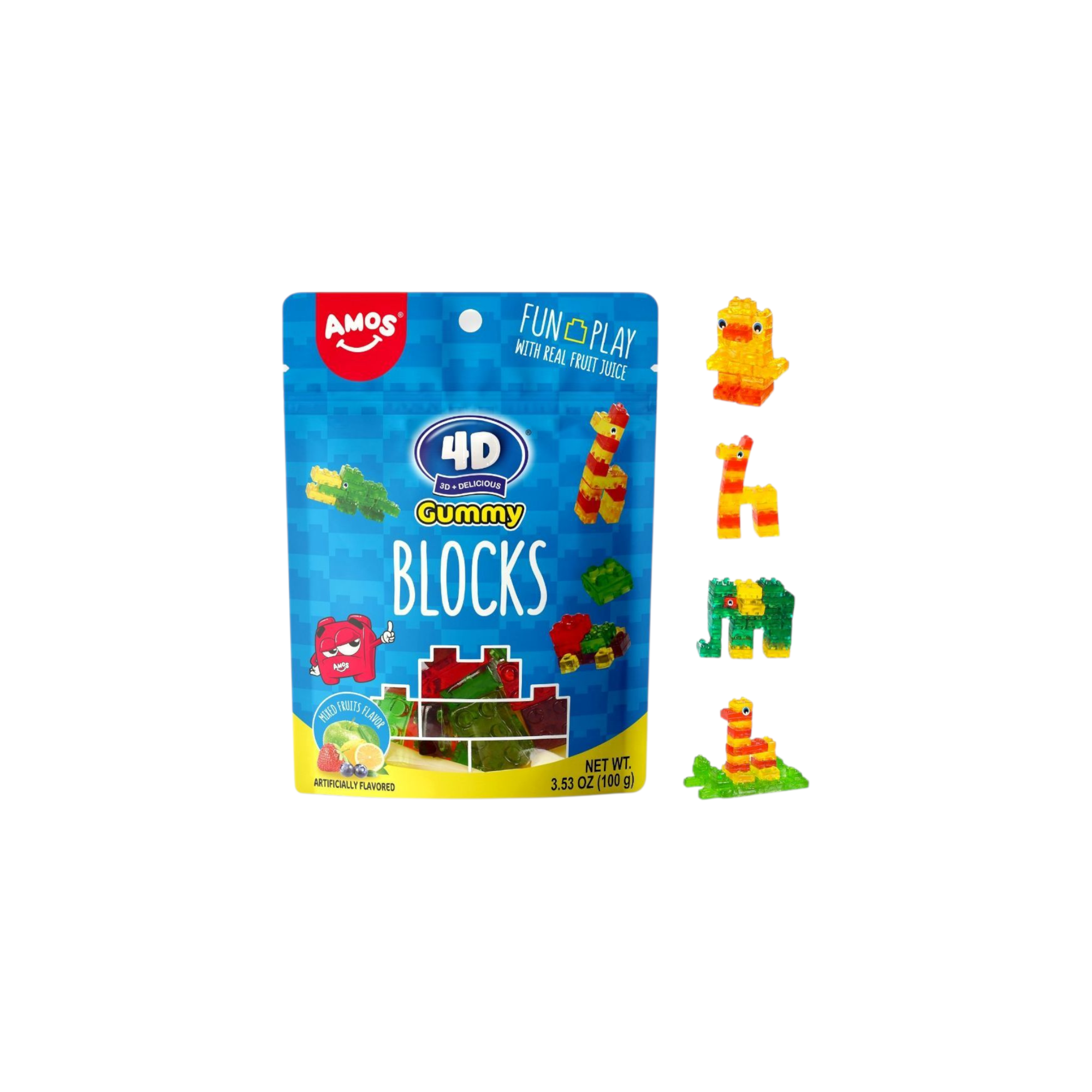 Amos 4D Gummy Blocks Fruity Candy (China)