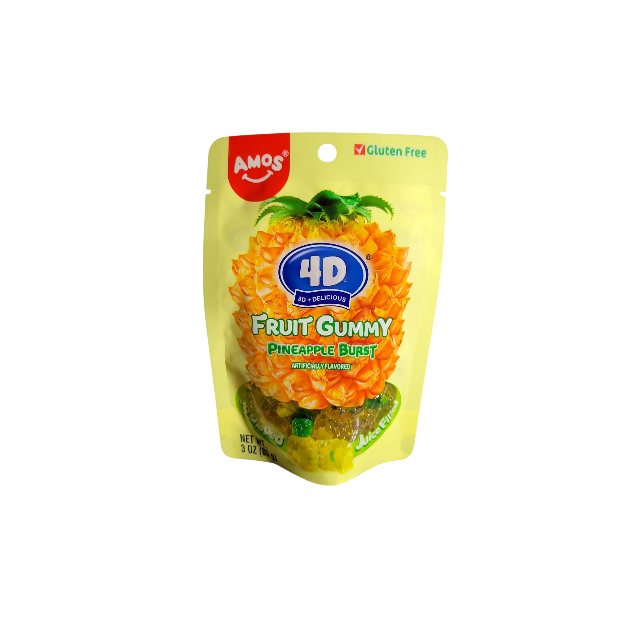 Amos 4D Fruit Gummy Pineapple Burst Gluten-Free Candy (China)