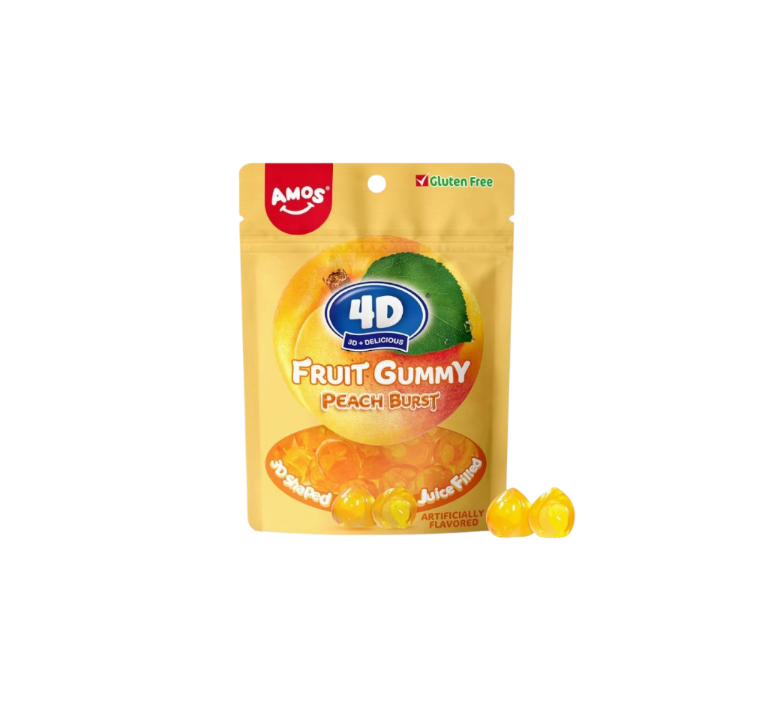 Amos 4D Fruit Gummy Peach Burst Gluten-Free Candy (China)