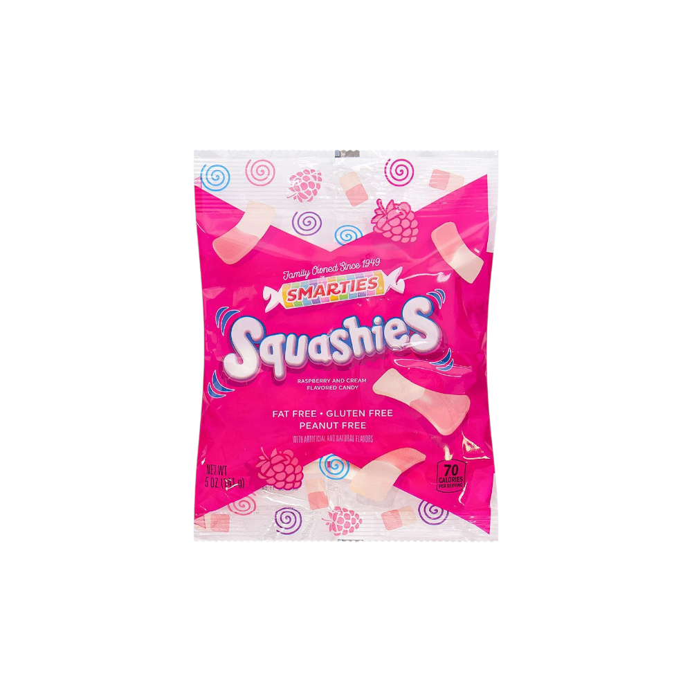 Smarties Squashies Raspberry and Cream Flavored Gluten Free Candy (UK)