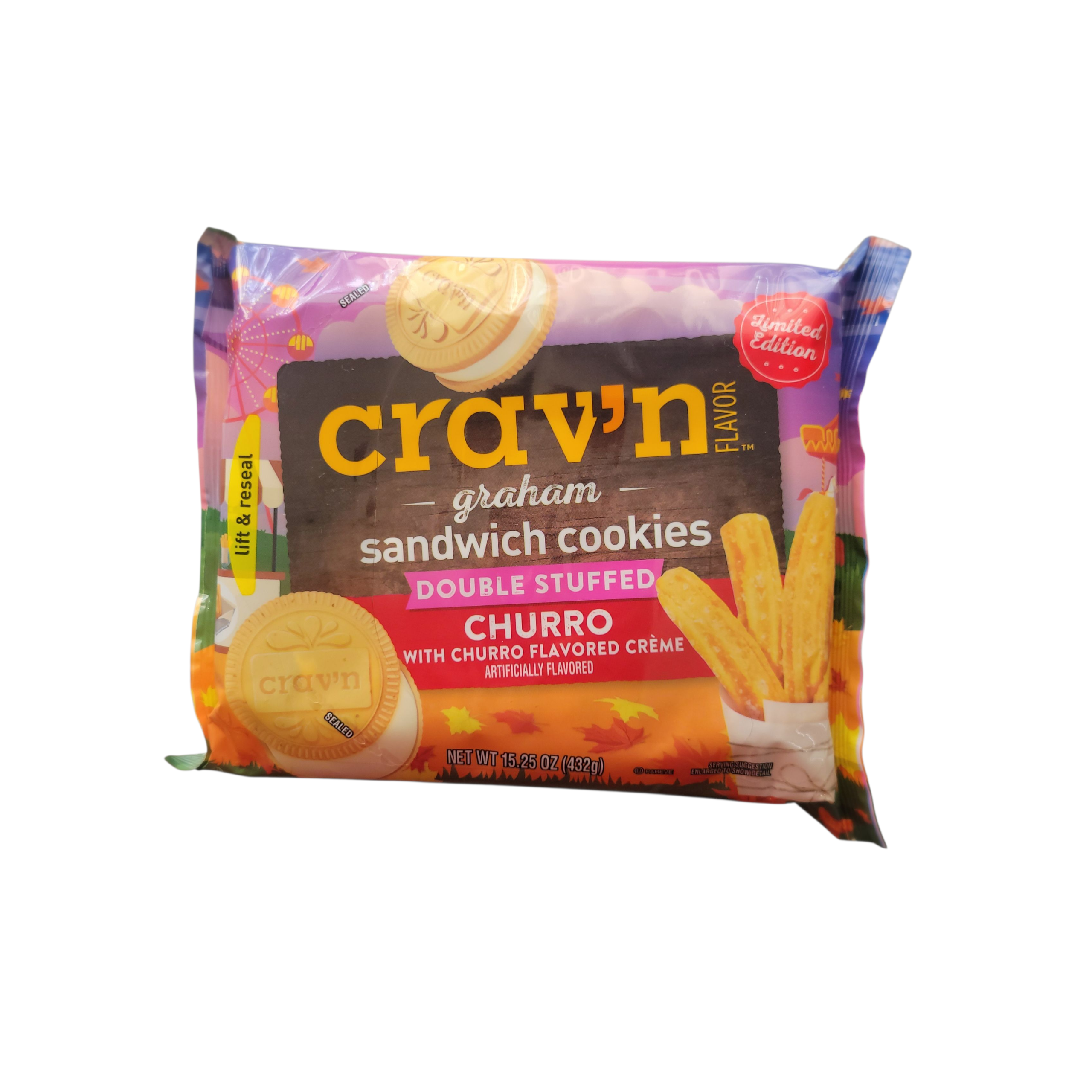 Crav'n Graham Sandwich Cookies Double Stuffed Churro Flavor Limited Edition (USA)