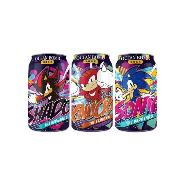Ocean Bomb Sonic The Hedgehog Knuckles and Shadow Limited Edition Soda (Taiwan)