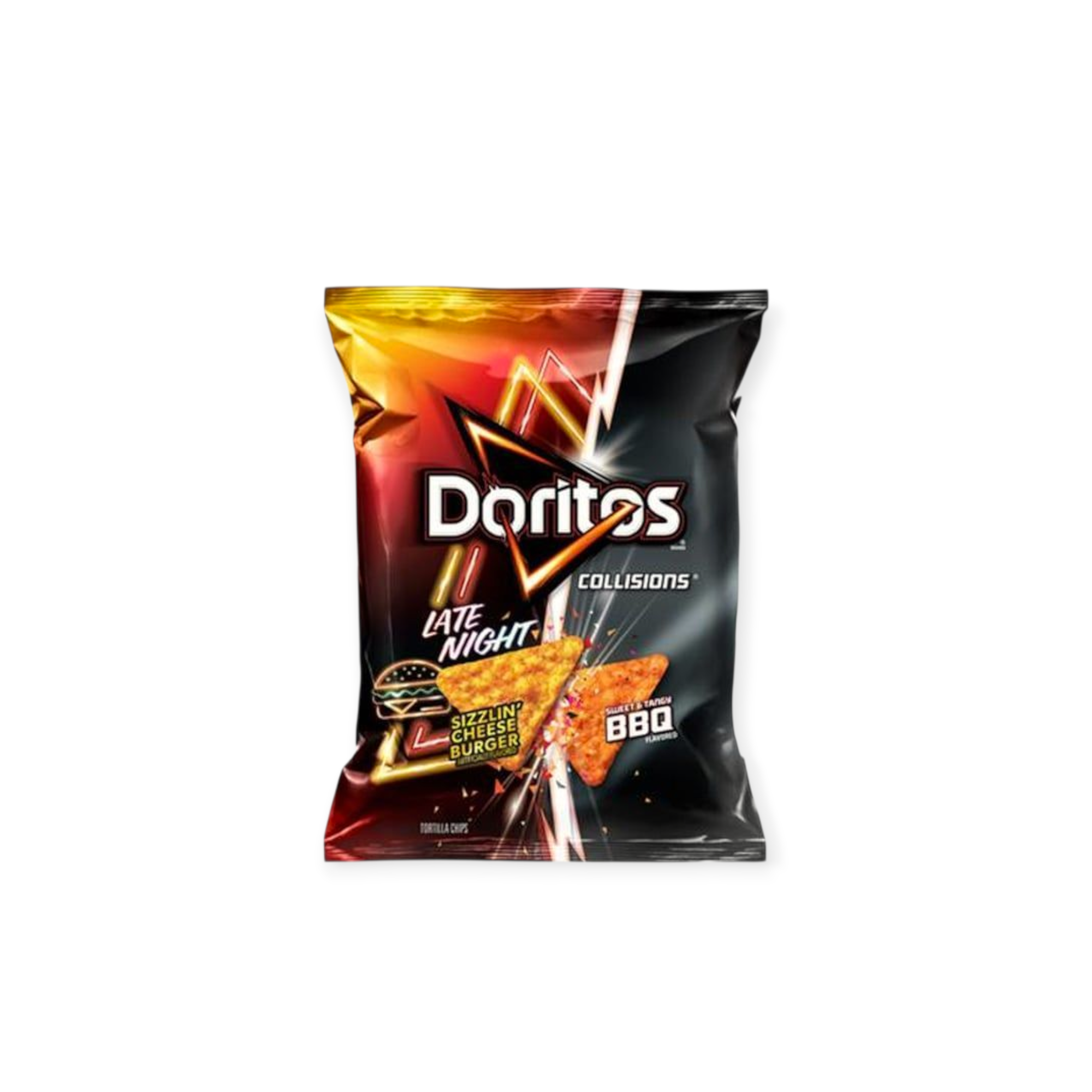 Doritos Collisions Late Night Sizzlin' Cheese Burger - Sweet & Tangy BBQ Tortilla Chips