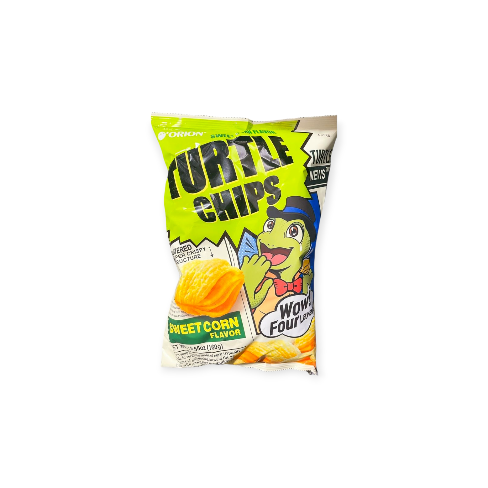 Turtle Chips Sweet Corn Crunchy 4‑Layer Snack 5.65 oz (Korea)