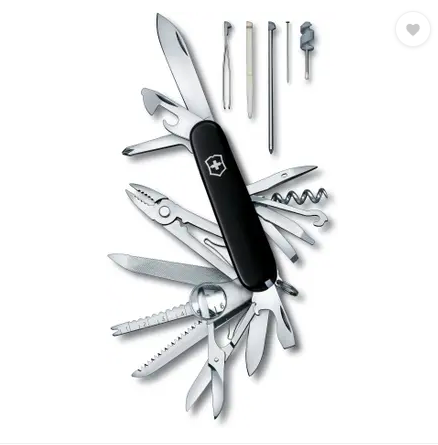 Swiss Champ - Multitool with 33 Functions including a Pair of Scissors and Screwdriver - Black, 91 mm